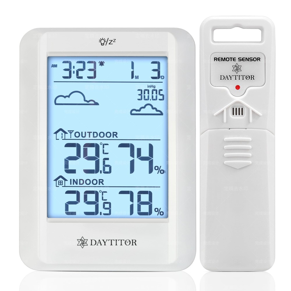 Indoor Outdoor Thermometer Wireless Digital Hygrometer,High Precision Tempera...