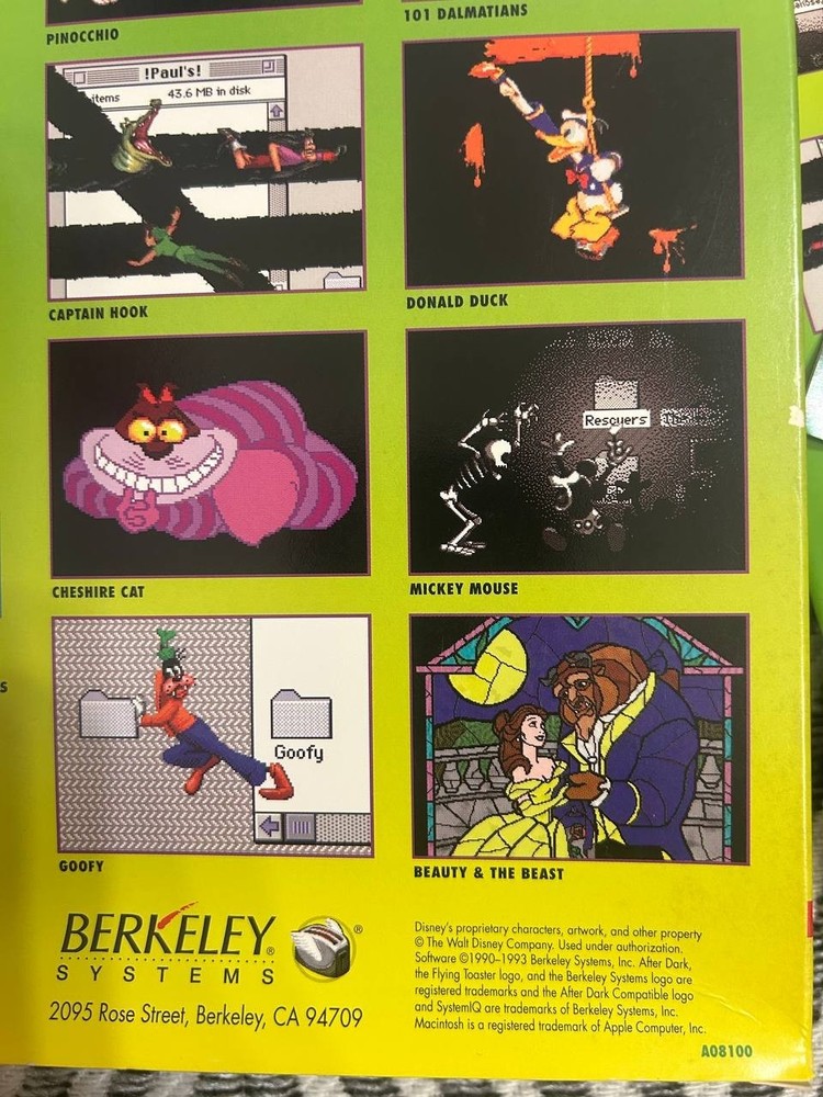 Disney Collection Screen Saver Macintosh 4-Disk Set w/ Box Berkeley Systems