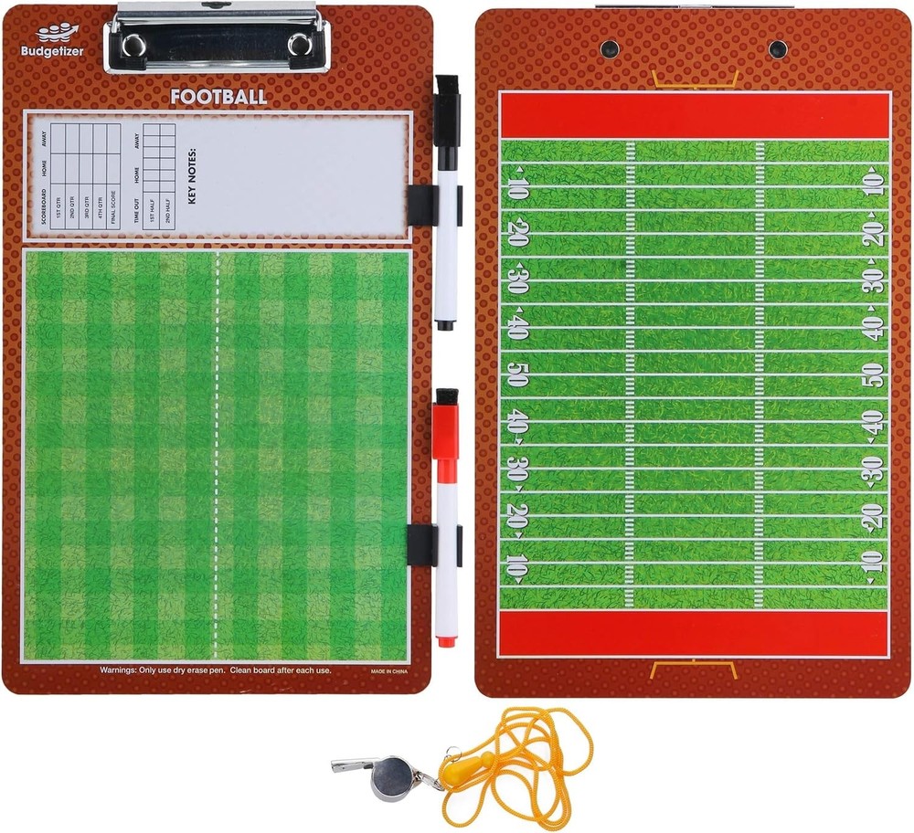 Coaches Clipboard Double Sided Whiteboard Whistle Markers