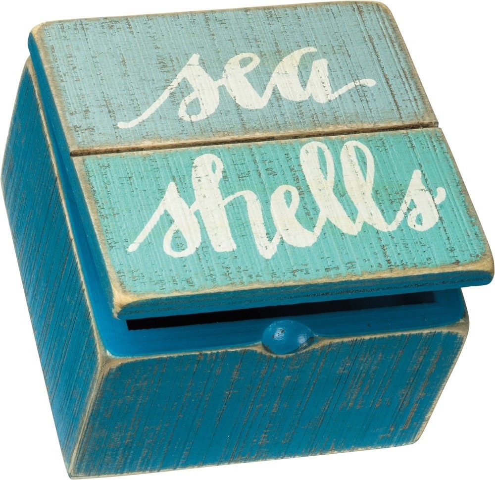 Primitives By Kathy - Slat Hinged Box - Seashells