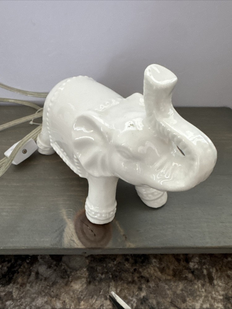White Ceramic Elephant Night Light Tested Works