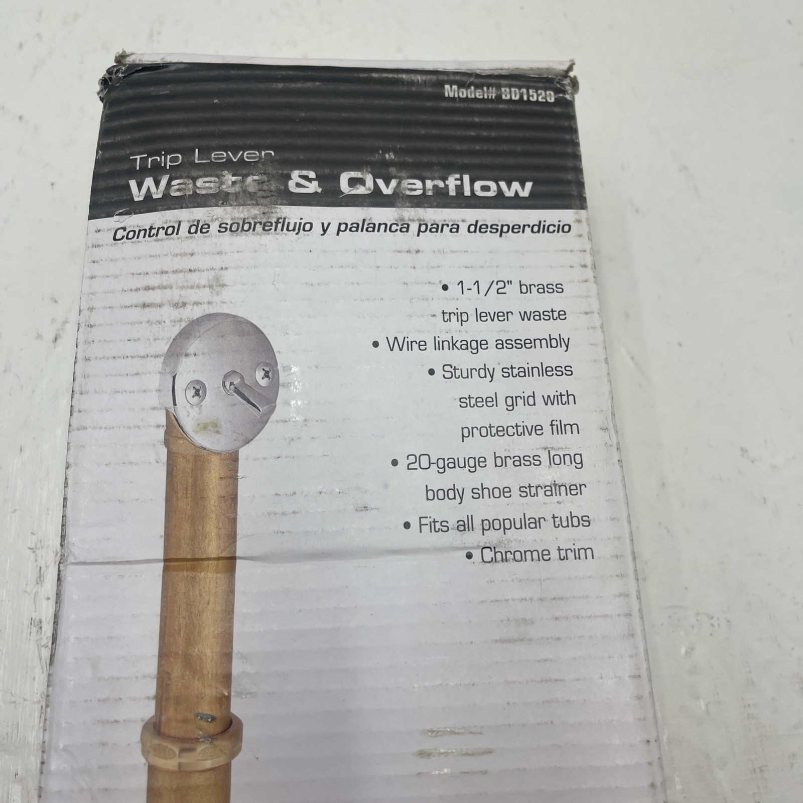 Proplus BD1520 Trip Lever Waste and Overflow 20 Gauge Brass Finish