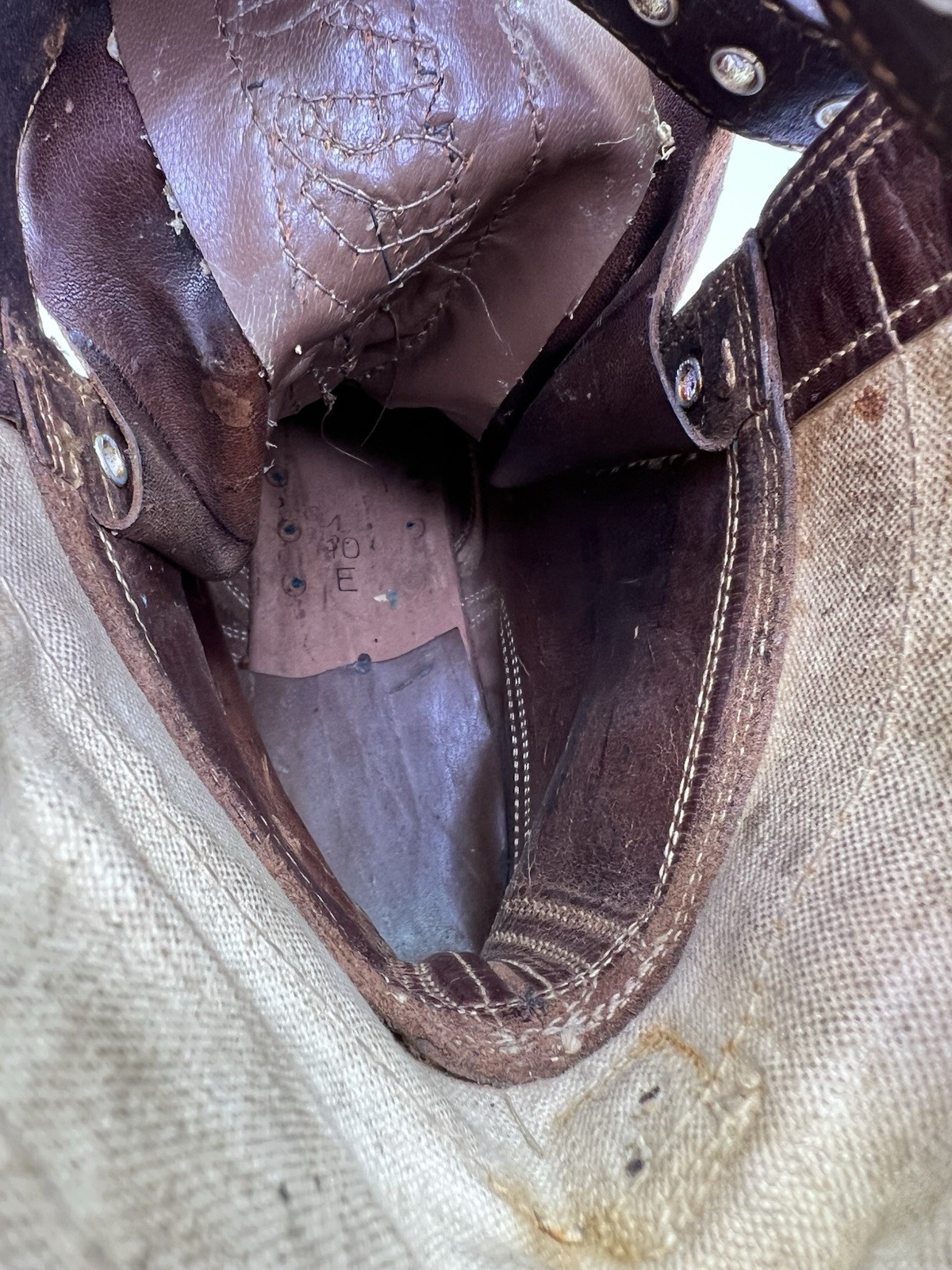 Vtg Wwii US Army Military M-1943 M43 Double Buckle Combat Boots 1940s Mens 10 E