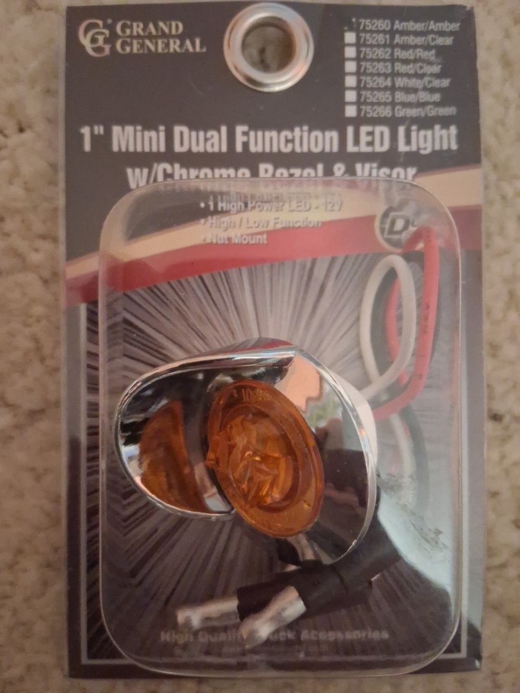 1" Mini Dual Function LED Light  W/Chrome Bezel & Visor