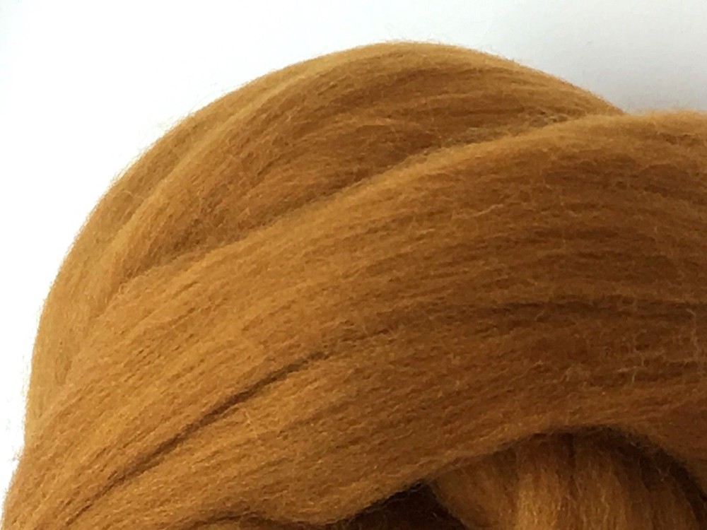 Merino Wool Top Roving Cinnamon Spice Brown