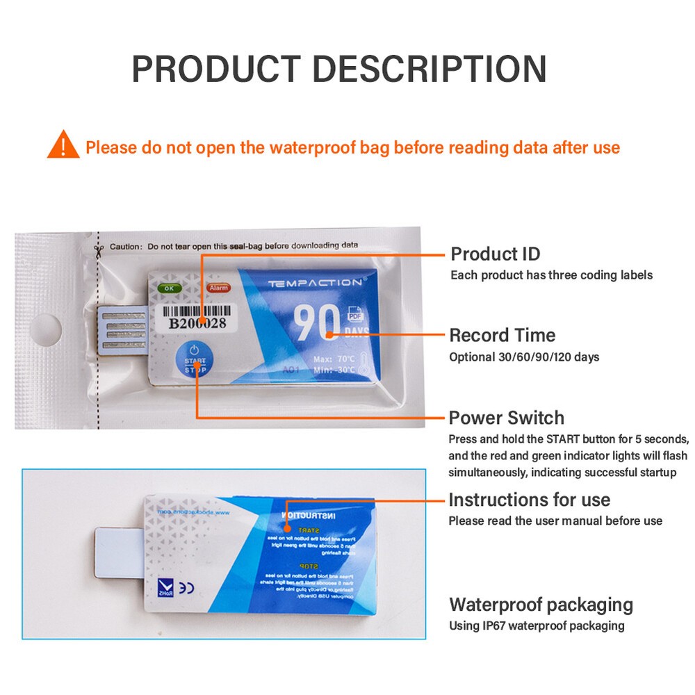 USB Recorder PDF Report Disposable Data Logger 90 V5K7