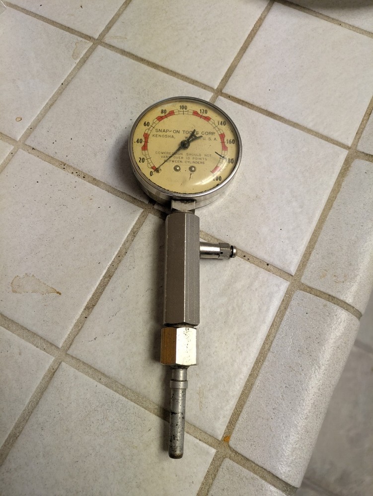 Vintage Snap On Compression Test Gauge