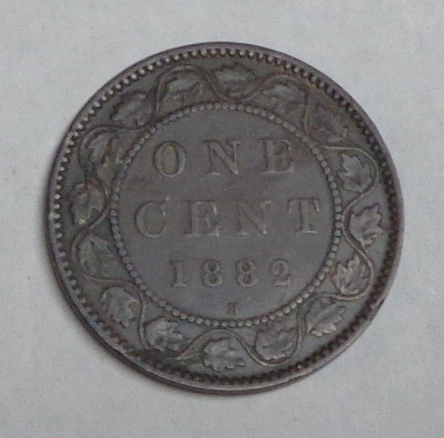 CANADA 1 LARGE CENT 1882-H, Dark, Planchet Flaw