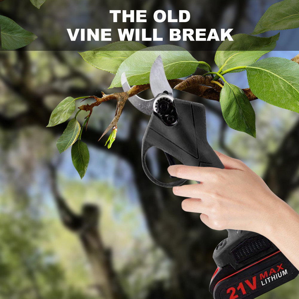 Electric Pruning Shears Cordless Pruner Brushless Branch Cutter with 2 Batteries