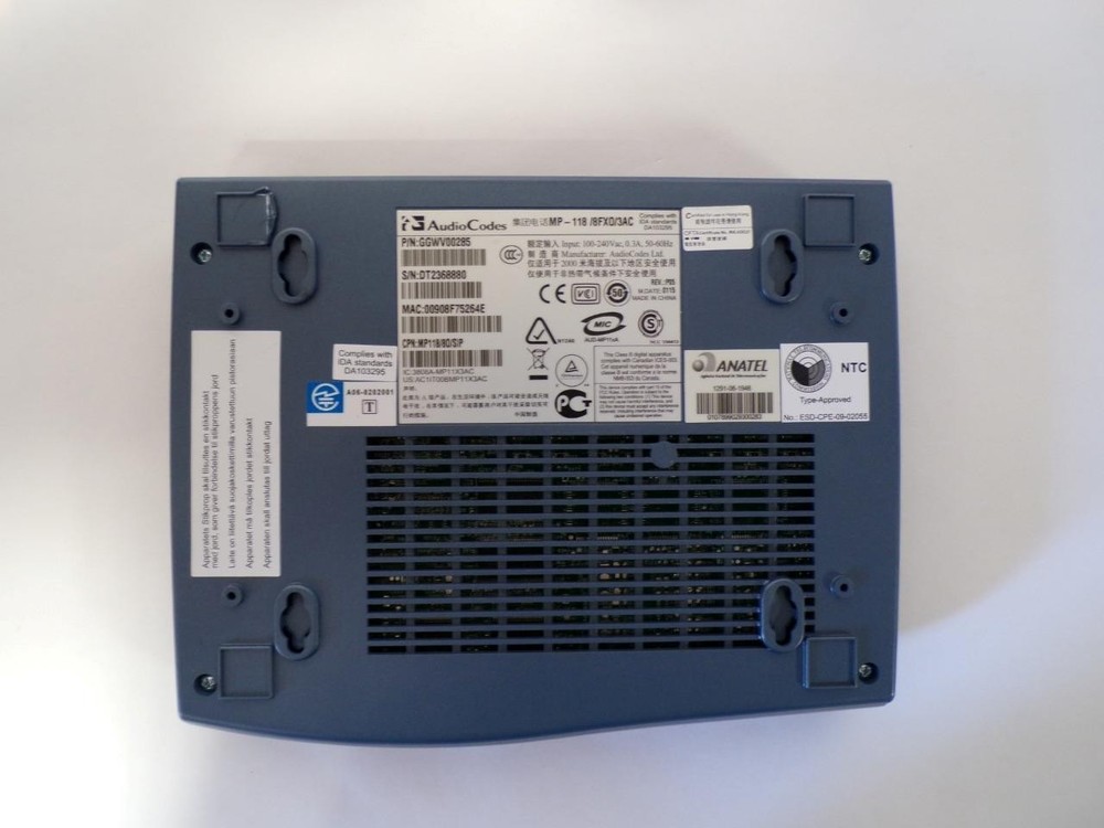 AUDIOCODES MP118/ 8FXO/ 3AC ACCESS GATEWAY (J776)