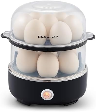 Egg cooker stainless steel 14-egg capacity black