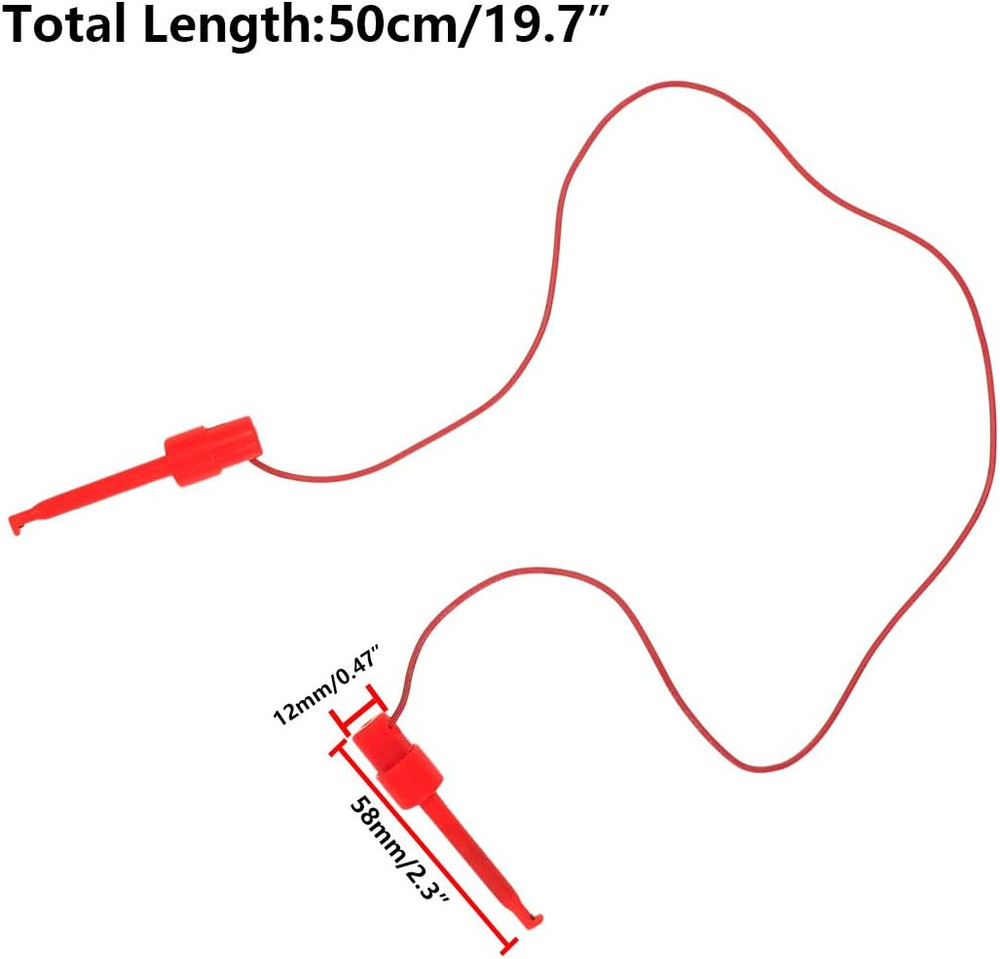 Testing Hook Clip Probe Test Leads Electronics Silicone Test Leads 50Cm/19.7Inch