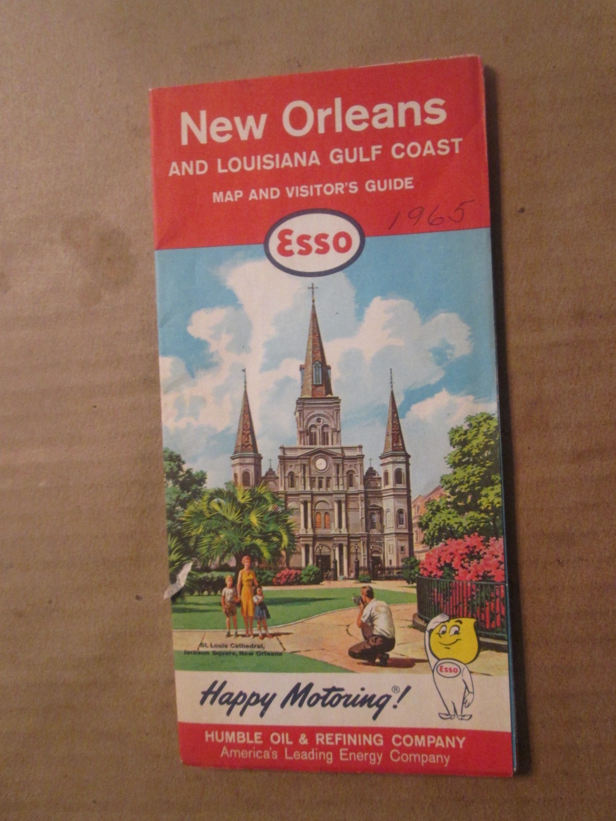 Esso Humble Oil Map of New Orleans and Louisiana Gulf Coast 1964