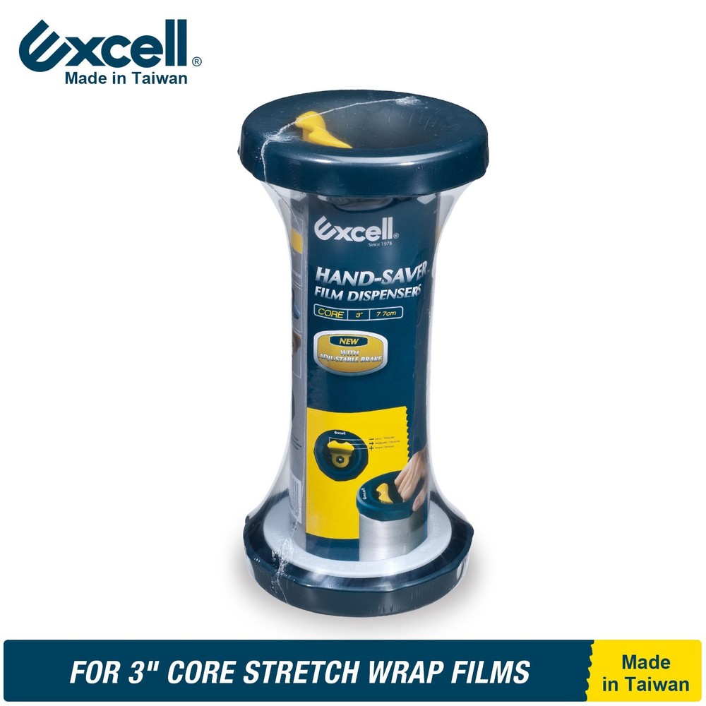 Excell Hand Saver Stretch Wrap Dispenser 3" Core, Adjustable Brake