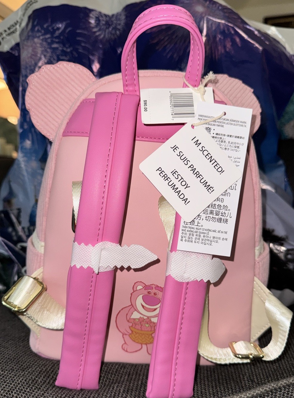 Disney Parks Pixar Loungefly Toy Story Lotso Bear Mini Backpack Scented 🍓 NWT