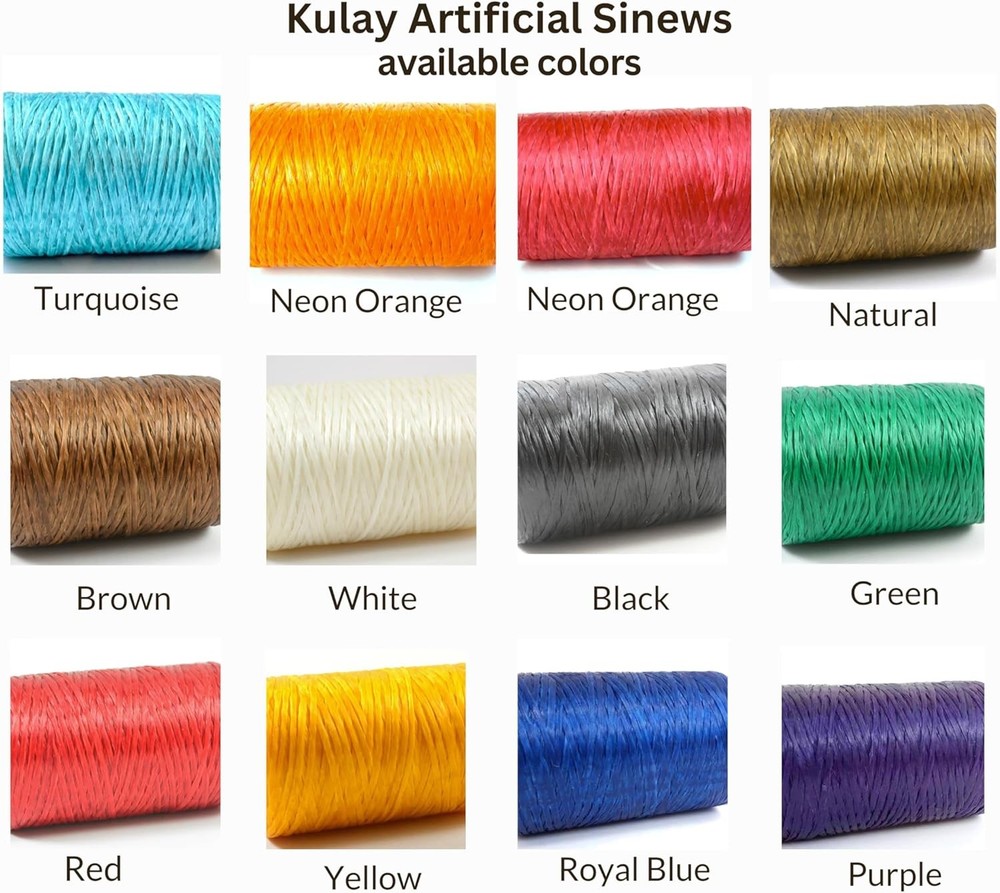 Kulay Brown Bobbin Artificial Deer Sinew Waxed Flat Poly Thread, 20