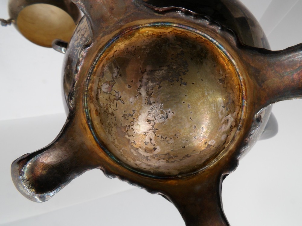 4 Piece Pilgrim Silver Plated Large Medium Tea Coffee Set With Creamer Sugar