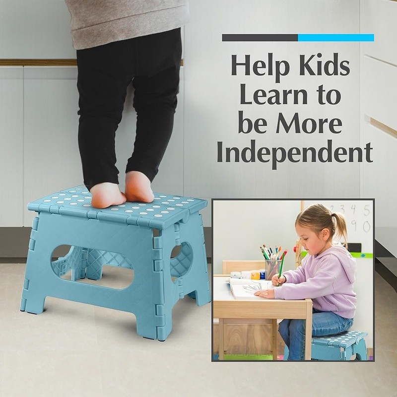 Folding Step Stool Lightweight Portable Non Slip Bathroom Ladder Multi Use