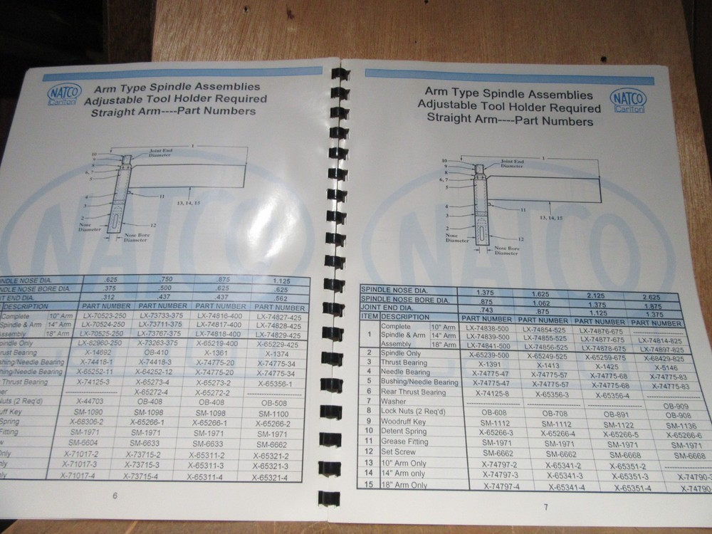 NATCO - Carlton Arm Type Spindle & Accessories /Assemblies Catalog