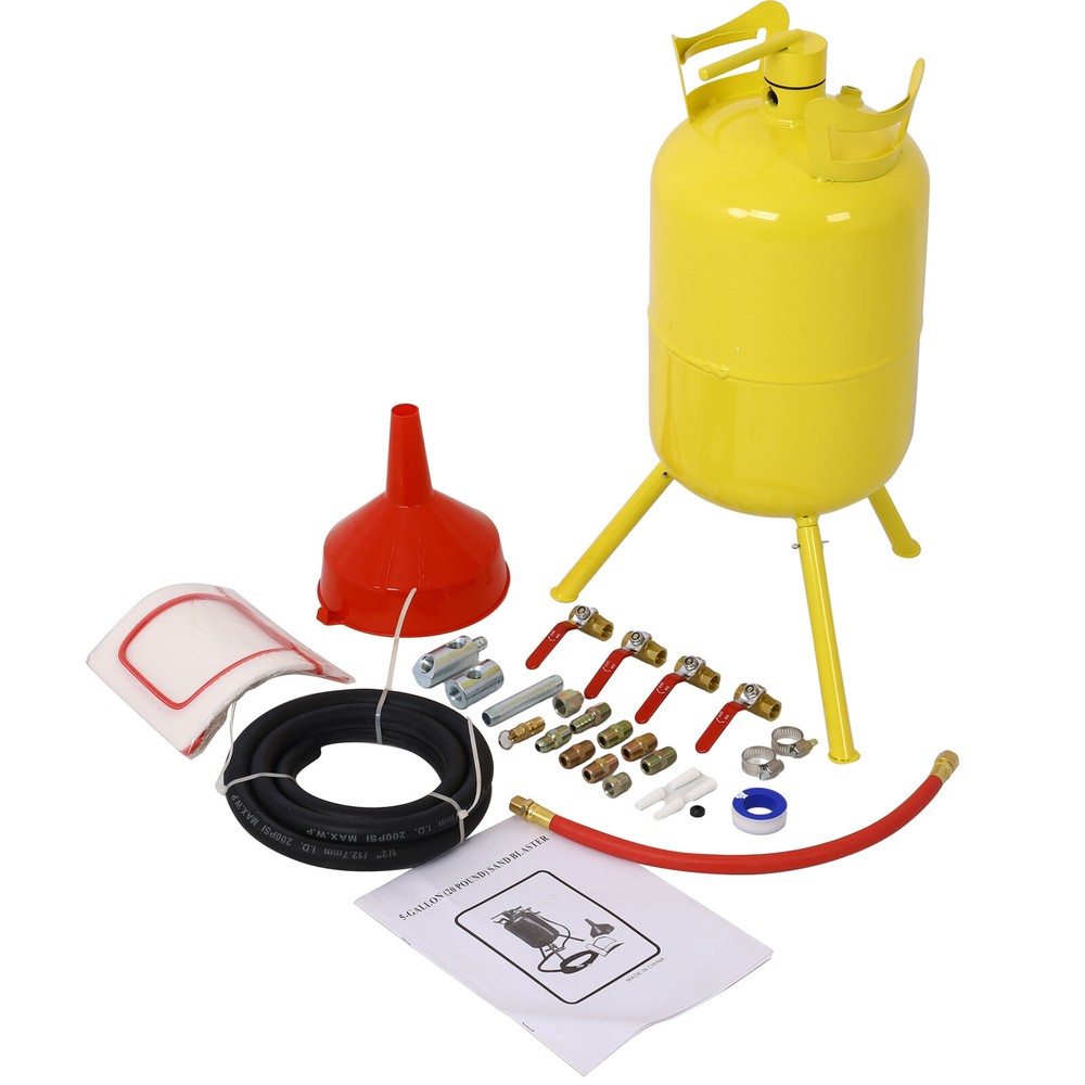 Portable 5-Gallons Sand blaster Sand Blasting Complete Kit for Paint Stain Rust