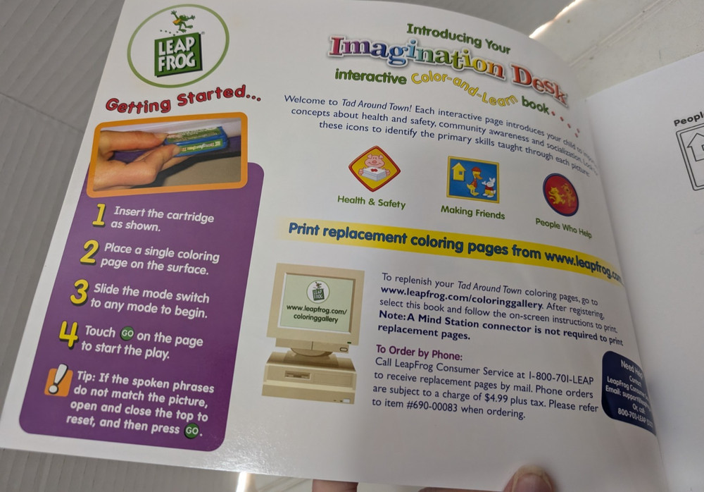 3 Leap Frog Imagination Desk Coloring/Activity Replacement Books ONLY