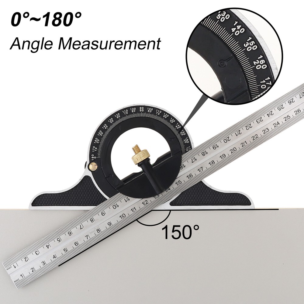 12 Inch Adjustable Sliding 90 Degree Angle Ruler Multi-Function Combination