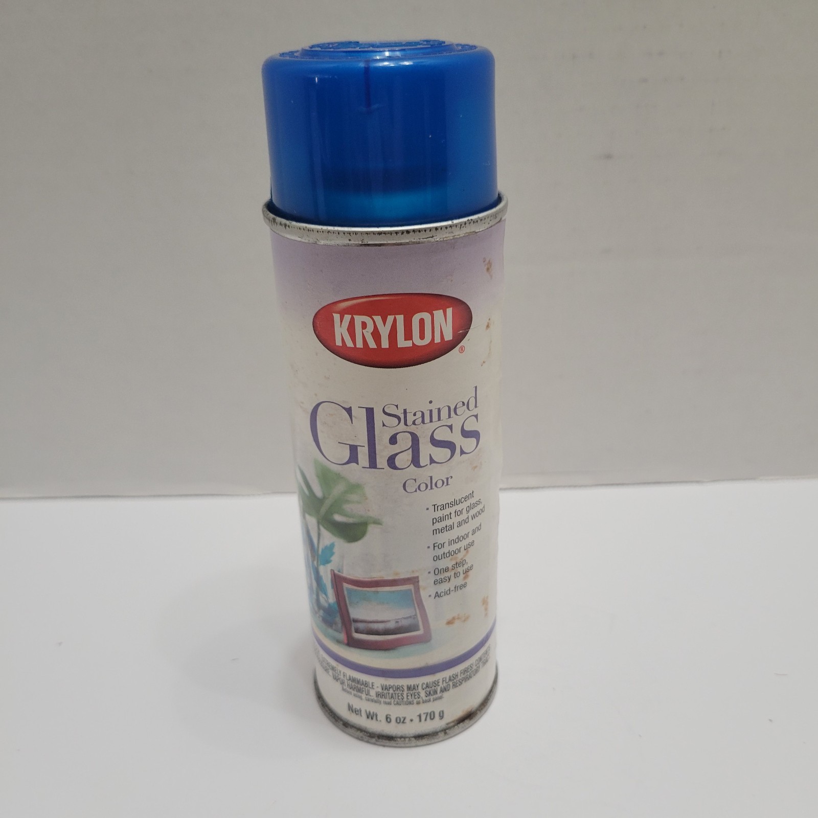 New Krylon Stained Glass 9021 Blue Spray Paint 6 oz Full Spray Can