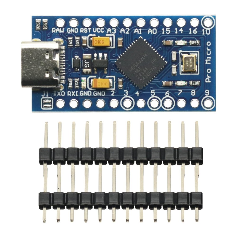 2 Pack Development Board for Micro/Type-C USB ATMEGA32U4 Module 5V 16MHz Deve...