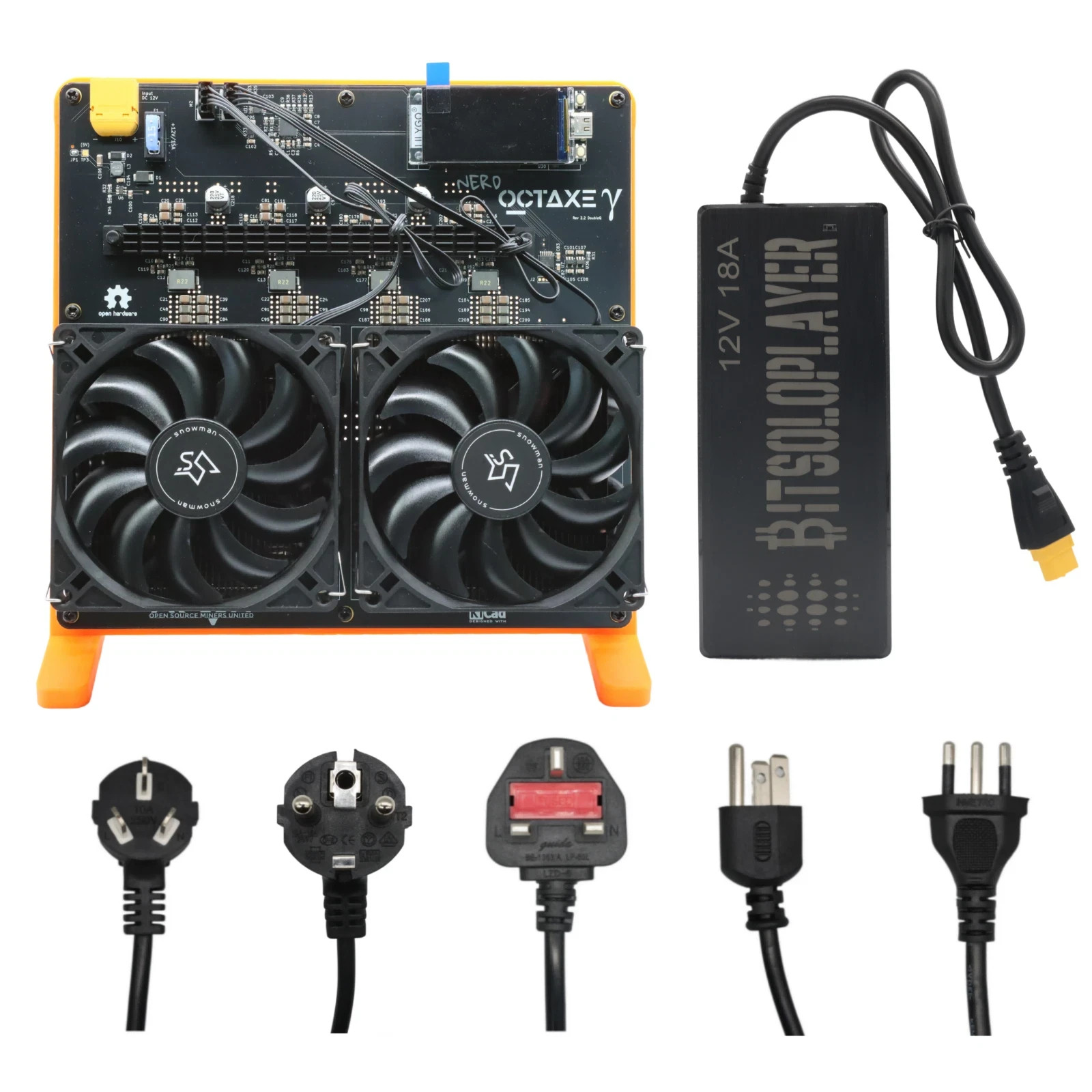 New NerdOCTAxe 12Th/s 200W High Perform Mute Dual Fan Bitcoin Home Solo Miner