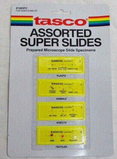Tasco Assorted Microscope prepared Super Slides - New Old Stock