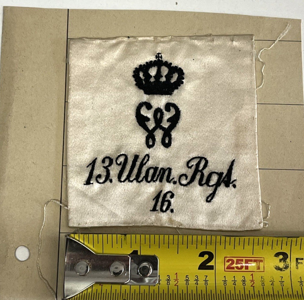 Vintage Kaiser Wilhelm Uhlan Ulan Regiment German Military Cloth Patch Prussia
