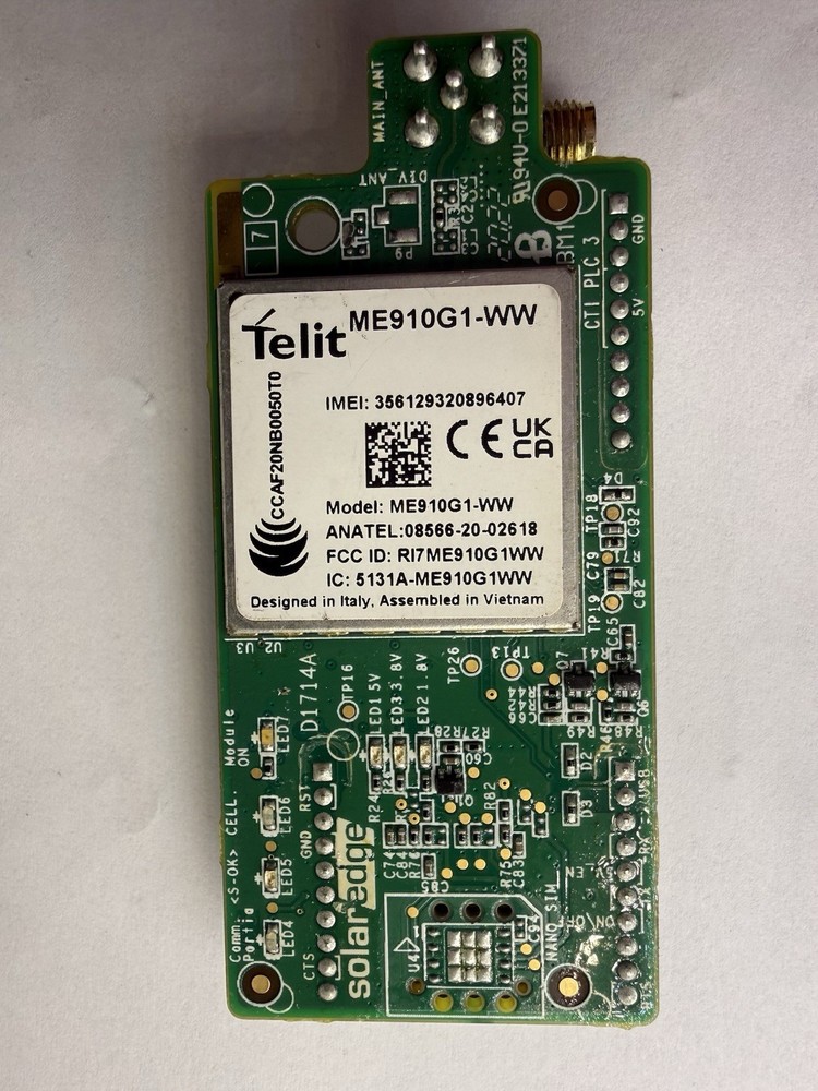 SolarEdge Cellular Plug-in Board TelitME910G1-WW Modem