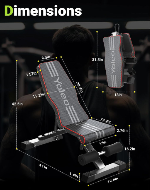 Foldable Adjustable Weight Bench for Full Body Workout
