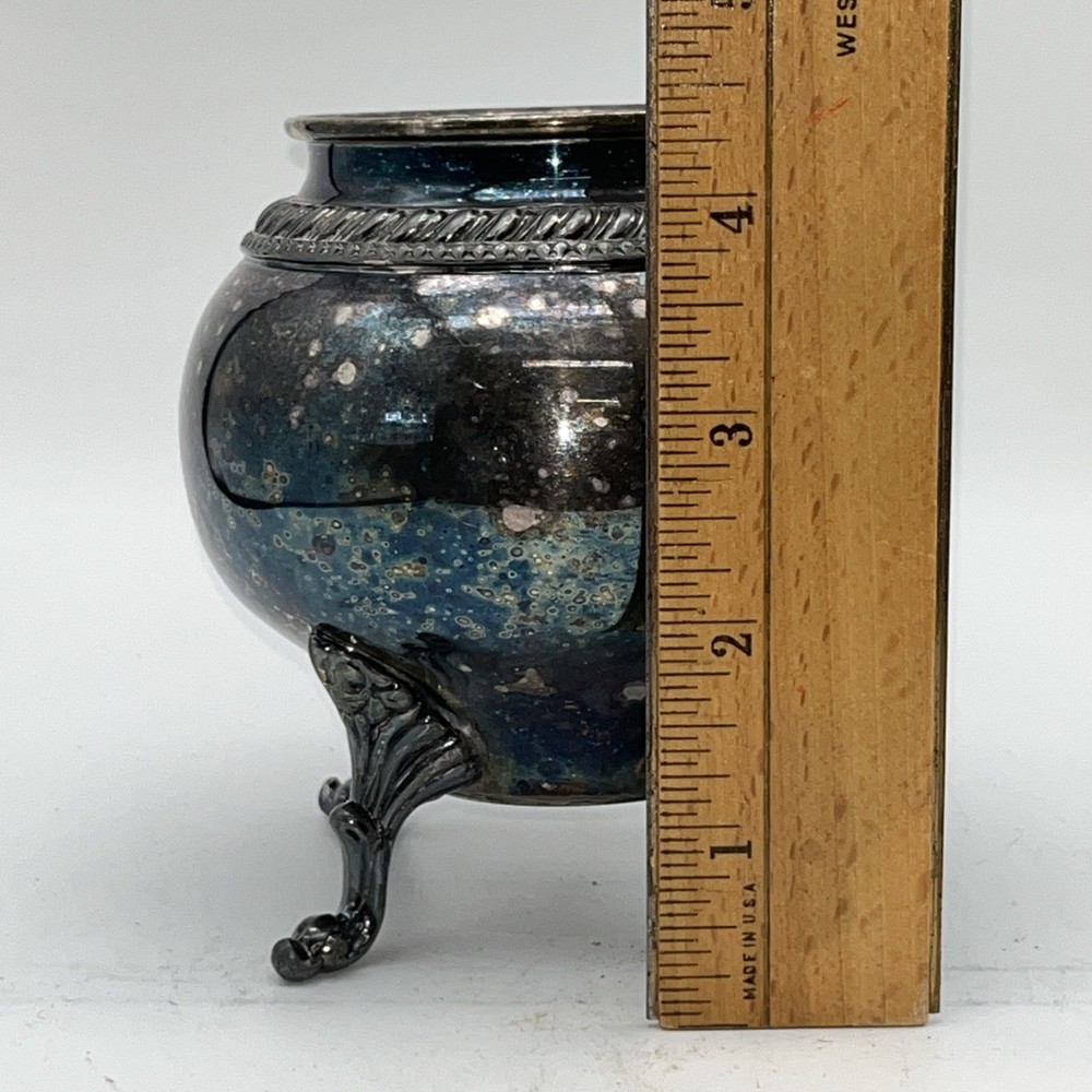 Vintage Silver On Copper Footed Bowl