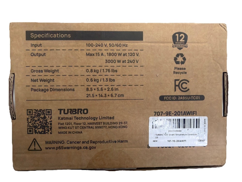 TURBRO Smart Temperature Controller Heating Cooling, WiFi-Enabled Thermostat