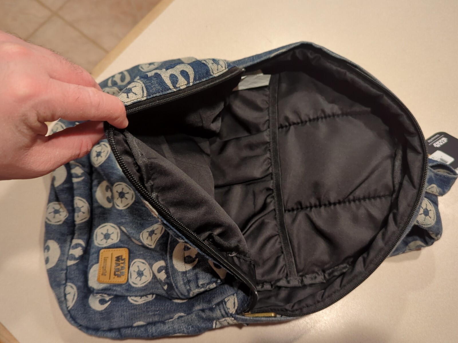 Star Wars Denim Imperial Insignia Backpack- Disney- Loungefly- Rebel-Adjustable