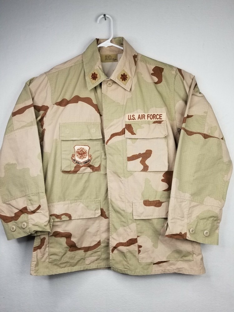 USAF Air Force Desert Camouflage Jacket USCENTAF Patch "chocolate chip" Medium