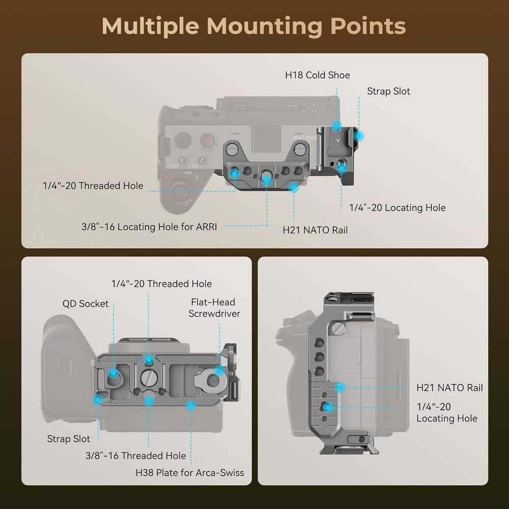SmallRig "HawkLock" Quick Release Half Cage for Sony FX3 / FX30 4772