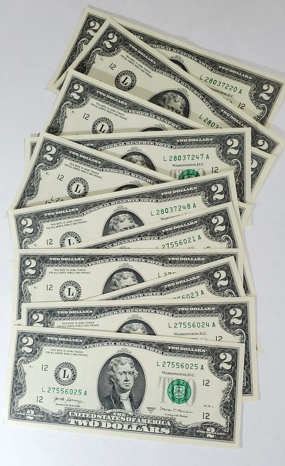 ✯UNCIRCULATED ** RARE Two Dollar Bills ✯ ** GREAT LOW PRICE!! Save On Bulk!