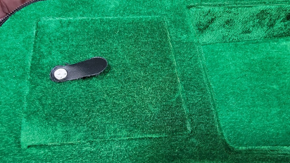 A-Style Microgroove Pattern Mandolin 3/4 Case Black green lining