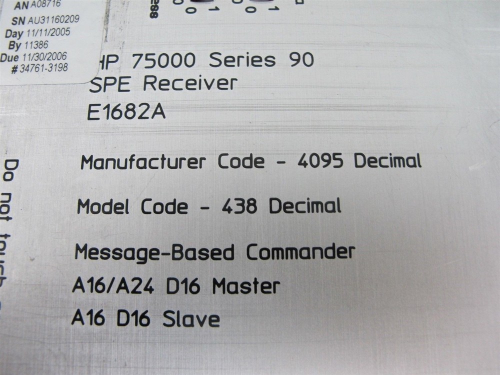 Hewlett Packard HP E1628A Sonet / SDH SPE Receiver VXI Module