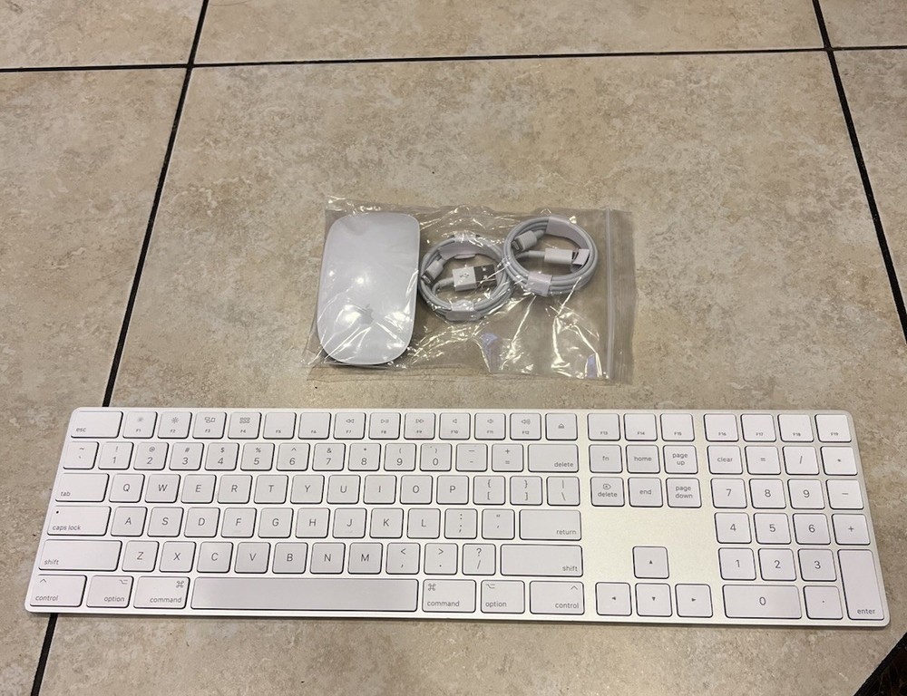 Apple A1843 Wireless Rechargeable Bluetooth Magic Keyboard With Free Apple Mouse