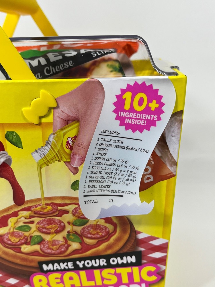 ZURU SLIME MART Small Basket Pizza 13 Ingredients Unpack Create Squish