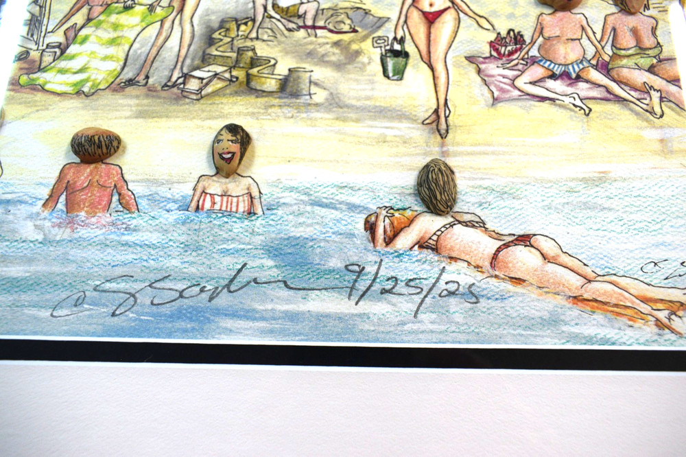 Original Corlette Baylock "Shell Beach" 3D Shadowbox Art (Dated 2025)