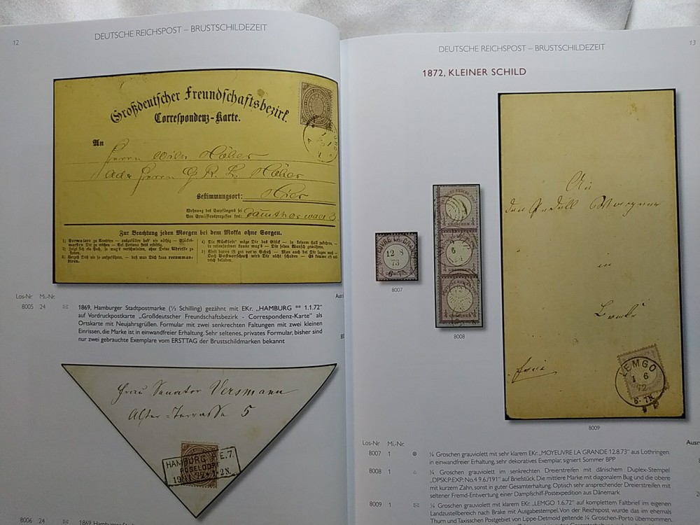 GERMAN POSTAL STAMP CATALOG REICHPOST BREAST SHIELD ISSUES BY HEINRICH KOH
