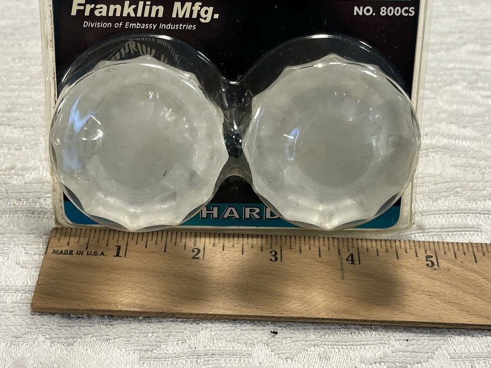 NIB Crystal Glass Door Knobs Franklin Mfg 800CS Sealed - Knobs, spindle & screws