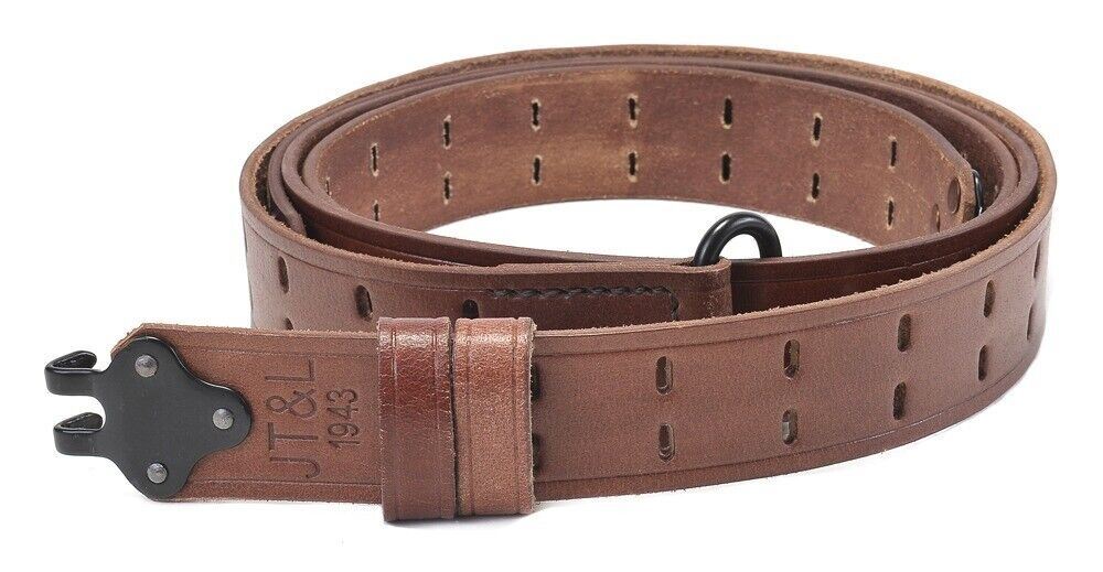 M1907 LEATHER RIFLE SLING Dated 1943 M1 GARAND SPRINGFIELD Drum Dyed Leather
