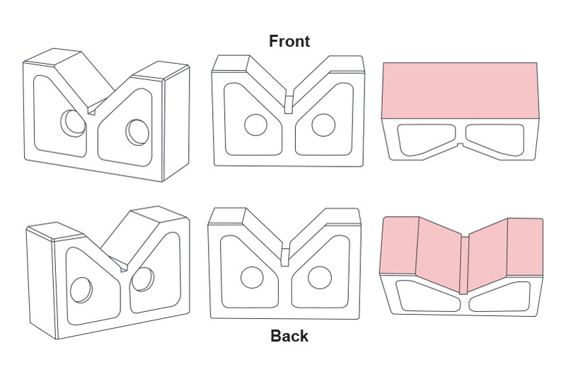 8" CAST IRON PAIR JUMBO V-BLOCKS V-BLOCK VBLOCKS GROUND R