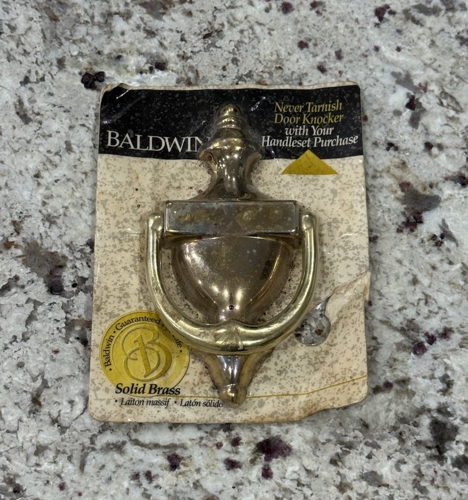Baldwin Solid Brass Never Tarnish Door Knocker, New in Package