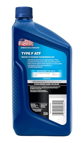 Valvoline Type F Automatic Transmission Fluid 1 Quart 1 quart, Red